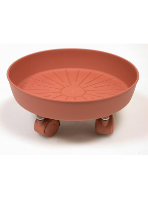 Sottovaso con ruote in plastica colore terracotta D56xh13.1 cm