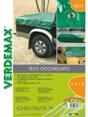 Telo Occhiellato 2x3m 120 g/mq Verdemax Copertura e Protezione per Esterni