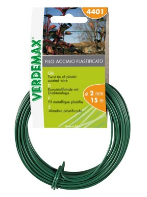 Filo Tondo Verdemax in Acciaio Ricoperto in PE Ø 2,0mm Bobina 15m