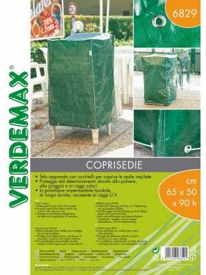 Telo Coprisedie Sagomato con Occhielli Verdemax in PE 65x50xH90cm per Sedie
