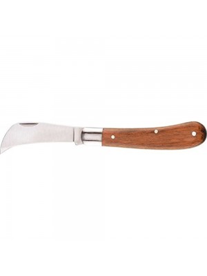 Coltello a roncola in acciaio al carbonio temperata con manico in legno elegante