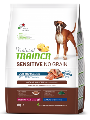 natural trainer dog sensitive no grain medium maxi trota 3kg